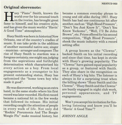 Huey "Piano" Smith & His Clowns : Having A Good Time (CD, Album)