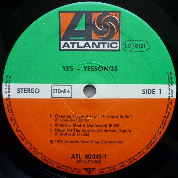 Yes : Yessongs (3xLP, Album, RE, 3-P)