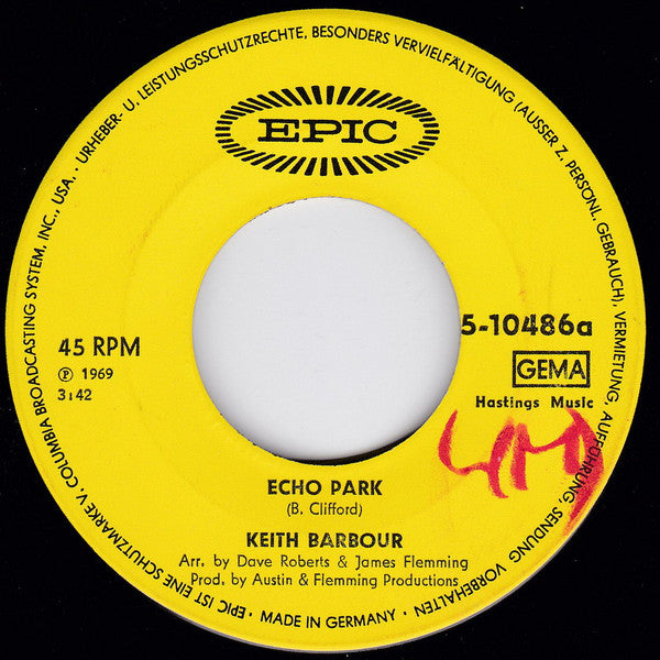 Keith Barbour : Echo Park (7", Single)