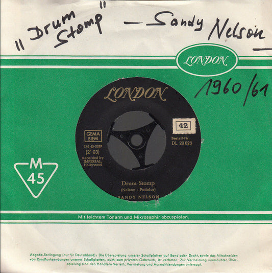 Sandy Nelson : Drummin' Up A Storm / Drum Stomp (7")