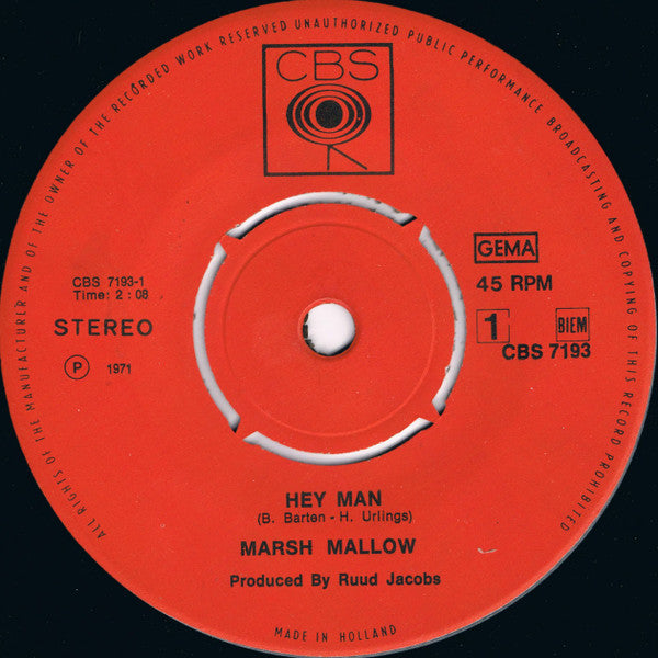 Marsh Mallow : Hey Man (7", Single)