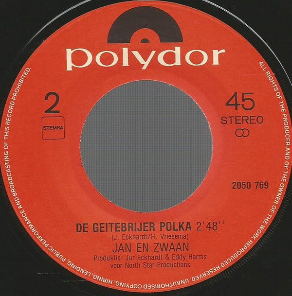 Jan & Zwaan : Lachen, Hossen, Dansen, Springen (7", Single)