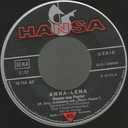 Anna-Lena Löfgren : Rosen Aus Papier (Paper-Roses) (7", Single)