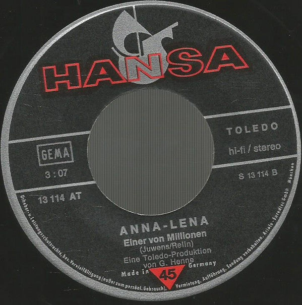 Anna-Lena* : Rosen Aus Papier (Paper-Roses) (7", Single)