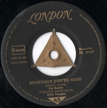 Pat Boone : There's A Gold Mine In The Sky / Remember You're Mine (7", Single, Mono)