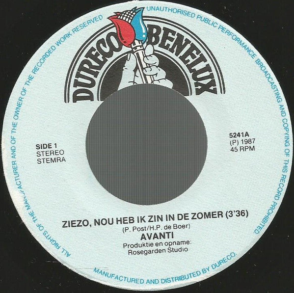 Avanti (3) : Ziezo, Ik Heb Zo'n Zin In De Zomer! (7", Single)