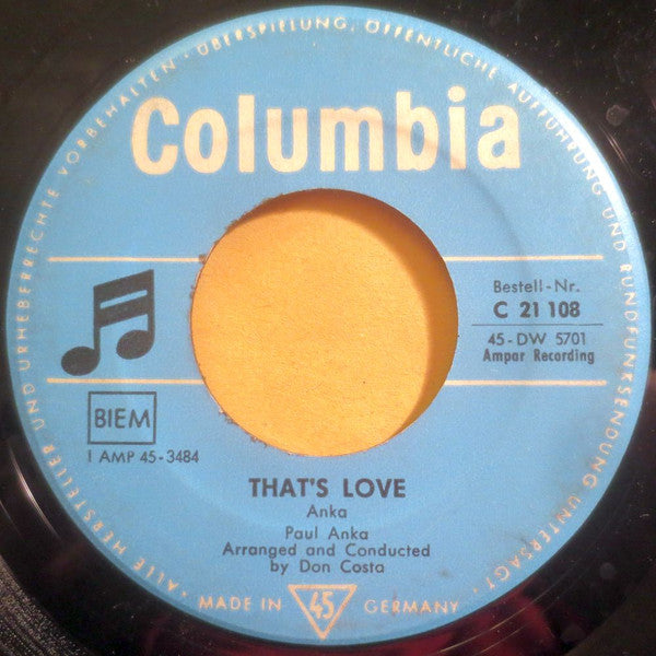 Paul Anka : All Of A Sudden (7", Single, Mono)