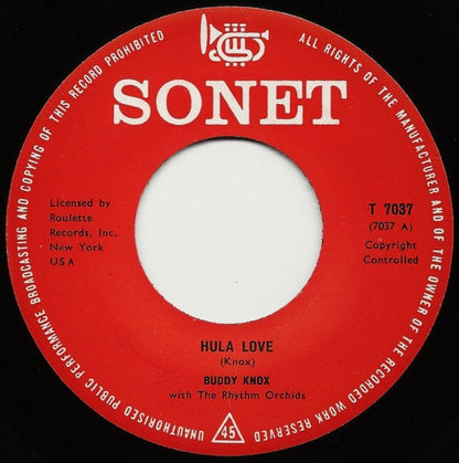 Buddy Knox With The Rhythm Orchids : Hula Love / Devil Woman (7", Single, Mono)