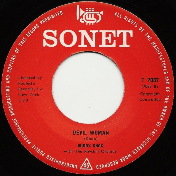 Buddy Knox With The Rhythm Orchids : Hula Love / Devil Woman (7", Single, Mono)