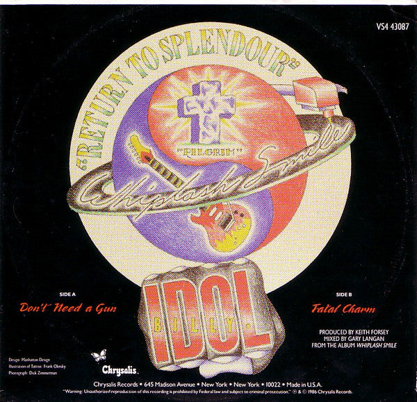 Billy Idol : Don't Need A Gun (7", Promo)