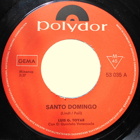 Luis Gerardo Tovar : Santo Domingo / Cielito Lindo (7")