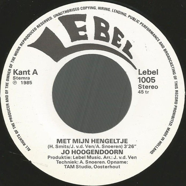 Jo Hoogendoorn : Met Mijn Hengeltje (7", Single)