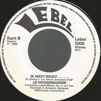 Jo Hoogendoorn : Met Mijn Hengeltje (7", Single)