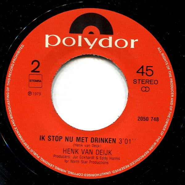 Henk van Deijk : Ober, Nog Een Pilsje Graag (7", Single)