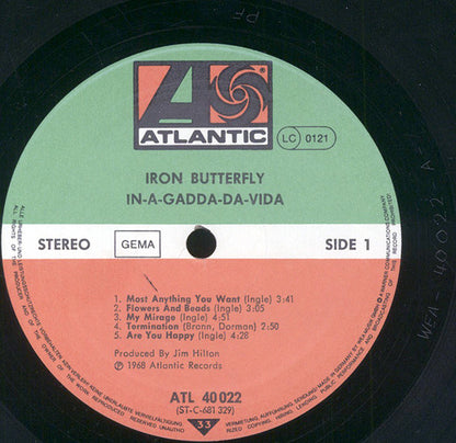 Iron Butterfly : In-A-Gadda-Da-Vida (LP, Album, RE)