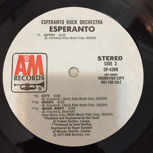 Esperanto (5) : Esperanto Rock Orchestra (LP, Album, Promo)