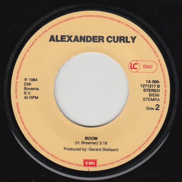 Alexander Curly : Ik Ben Niet Verliefd (7", Single)