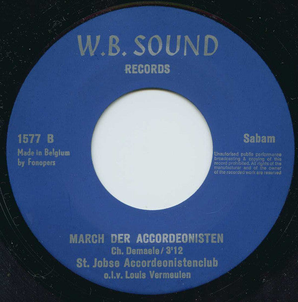 Ludo Delmar / Sint Jobse Accordeonistenclub : Oh, Oh Suzanne / Marsch Der Accordeonisten (7", Single, Spl)