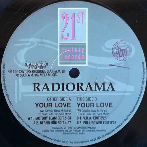 Radiorama : Your Love (12")