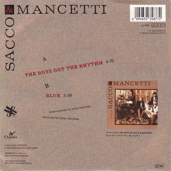 Sacco & Mancetti : The Boys Got The Rhythm (7", Single)