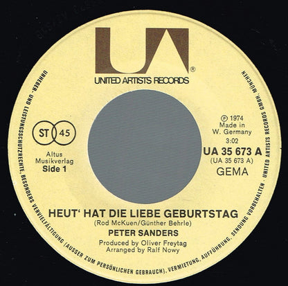 Peter Sanders (5) : Heute Hat Die Liebe Geburtstag / Ich Suche Susi (7", Single)