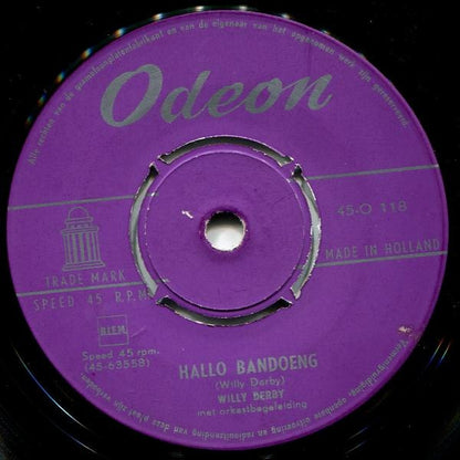 Willy Derby : Hallo Bandoeng / Moedertjelief (7", Single, RE, Pus)