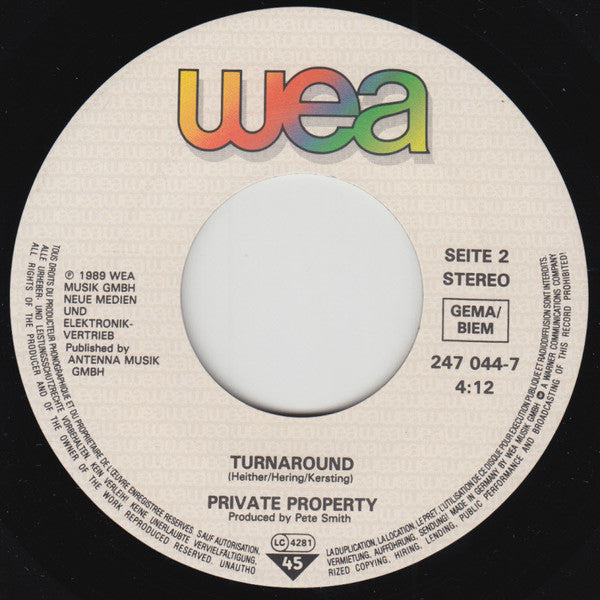 Private Property : Rise Into (7", Single)