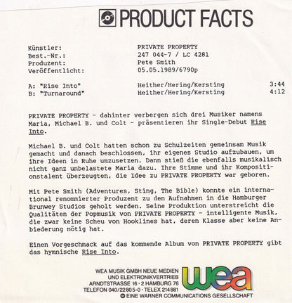 Private Property : Rise Into (7", Single)