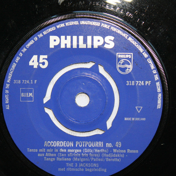 The 3 Jacksons : Accordeon Potpourri No. 49 (7", Single)