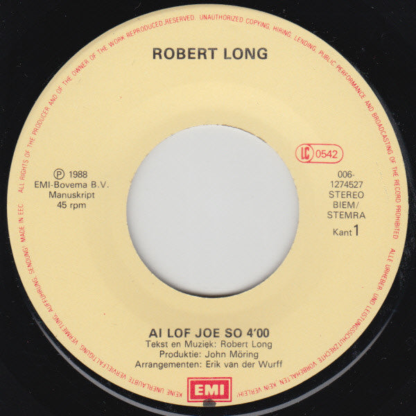 Robert Long : Ai Lof Joe So (7", Single)