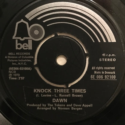 Dawn (5) : Knock Three Times / Home (7", Single)