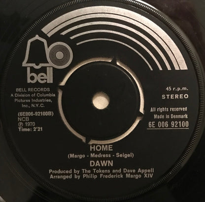 Dawn (5) : Knock Three Times / Home (7", Single)