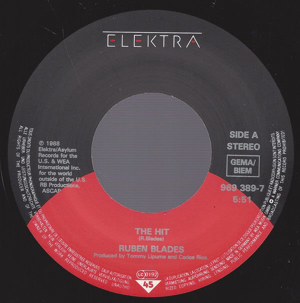 Ruben Blades : The Hit (7", Single, PR-)