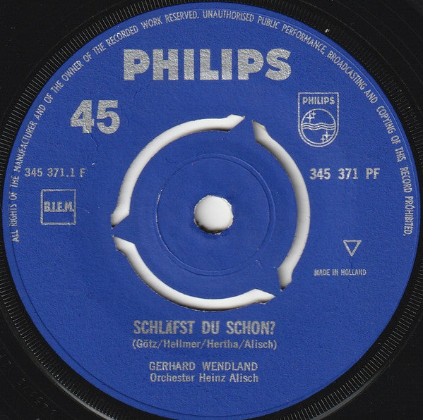 Gerhard Wendland : Schläfst Du Schon? (7", Single, Mono)