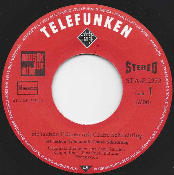 Claire Schlichting : Rauh Aber Herzlich (7", EP)
