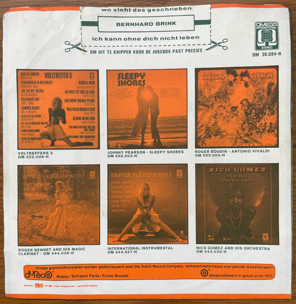 Bernhard Brink : Wo Steht Das Geschrieben? (Be My Baby) / Ich Kann Ohne Dich Nicht Leben (7", Single)