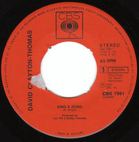 David Clayton-Thomas : Sing A Song (7", Single)