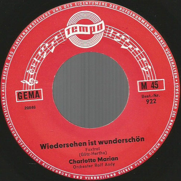 Jimmy Fields / Charlotte Marian : Shake Hands / Wiedersehen Ist Wunderschön (7", Single, Mono)