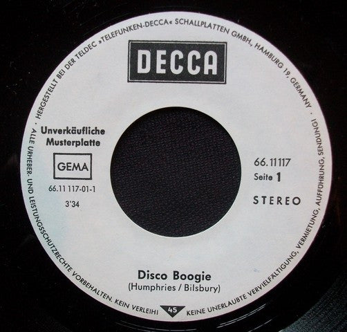 Gottfried Böttger & Les Humphries : Disco Rapp's Boogie (7", Promo)