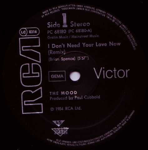The Mood : I Don't Need Your Love Now (12", Single)