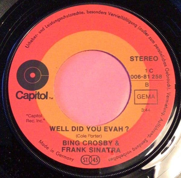 Bing Crosby & Grace Kelly : True Love / Well Did You Evah? (7", Single, Mono, RE)