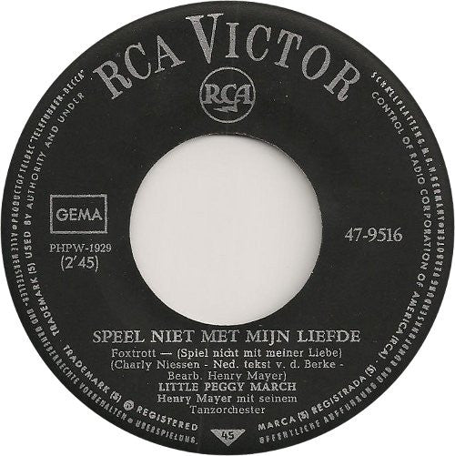 Peggy March : Speel Niet Met Mijn Liefde (7", Single)