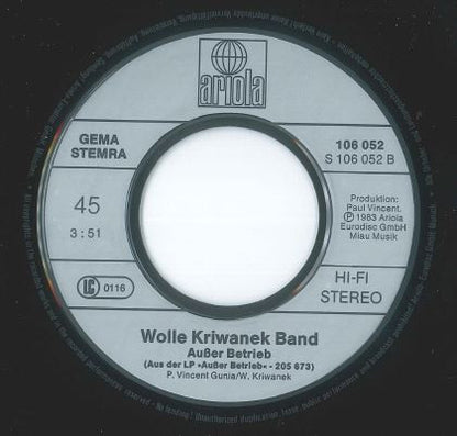 Wolle Kriwanek Band : Easy Rider (7", Single)