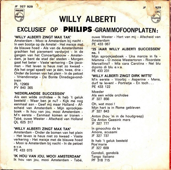 Willy Alberti : Willy Alberti Zingt Max Tak (7", Single, Mono)