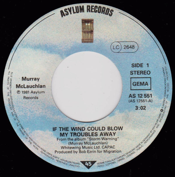 Murray McLauchlan :  	If The Wind Could Blow My Troubles Away  (7")