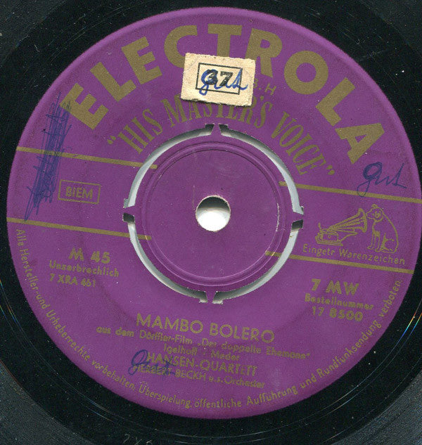 Das Hansen-Quartett : Der Schräge Otto / Mambo Bolero (7", Single)