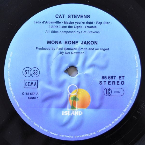 Cat Stevens : Mona Bone Jakon (LP, Album, RE)