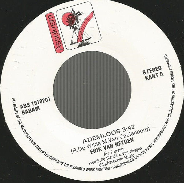 Erik Van Neygen : Ademloos (7", Single)