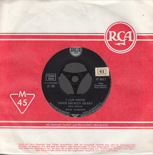 Don Gibson : I Can Mend Your Broken Heart (7", Single)