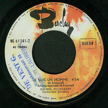 Michel Polnareff : Gloria / Je Suis Un Homme (7", Single)